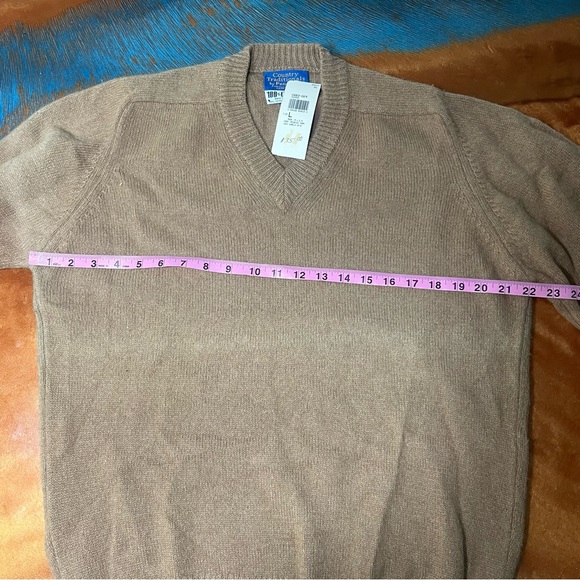 Vintage Pendleton Camel Hair V-Neck Sweater Tan Large made in USA NOS - Picture 9 of 10